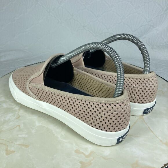 Sperry Top Sider Shoes Womens 6.5 Pink Leather Seaside Perforated Summer Loafers - Picture 7 of 12